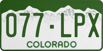 CO license plate 077LPX