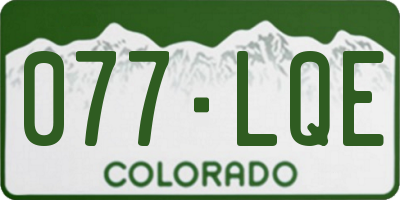 CO license plate 077LQE