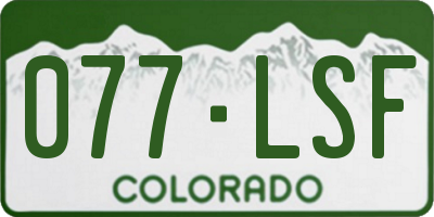 CO license plate 077LSF