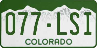 CO license plate 077LSI