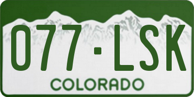 CO license plate 077LSK