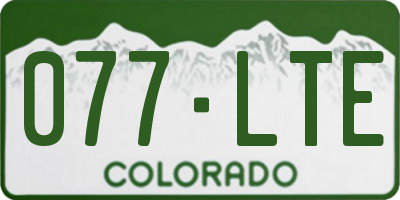 CO license plate 077LTE