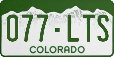 CO license plate 077LTS