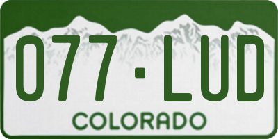CO license plate 077LUD
