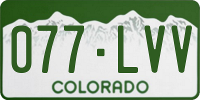 CO license plate 077LVV