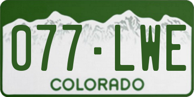 CO license plate 077LWE