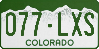 CO license plate 077LXS