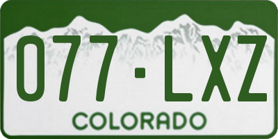CO license plate 077LXZ