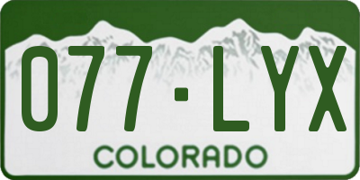 CO license plate 077LYX