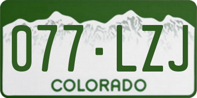 CO license plate 077LZJ