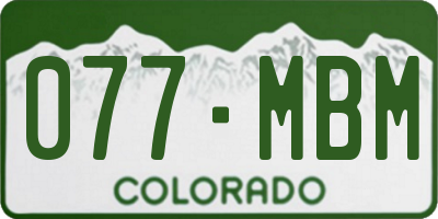 CO license plate 077MBM