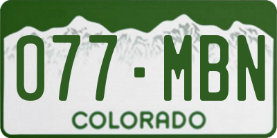 CO license plate 077MBN