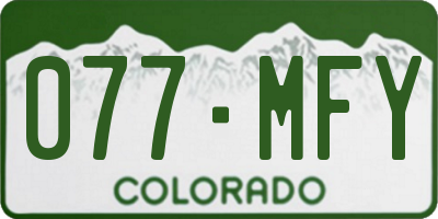 CO license plate 077MFY