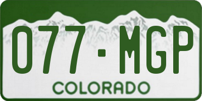 CO license plate 077MGP