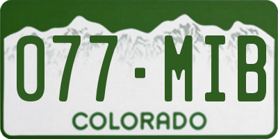 CO license plate 077MIB