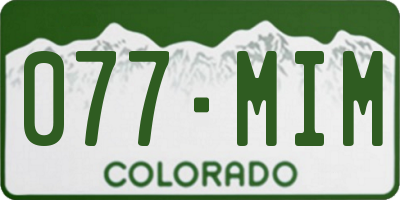 CO license plate 077MIM