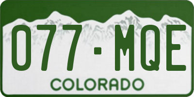 CO license plate 077MQE