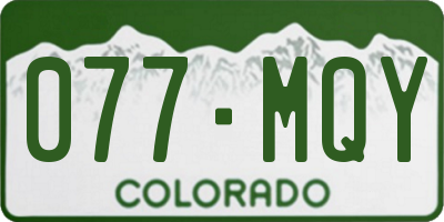 CO license plate 077MQY