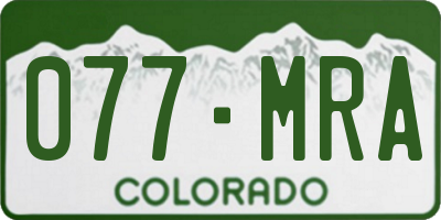 CO license plate 077MRA