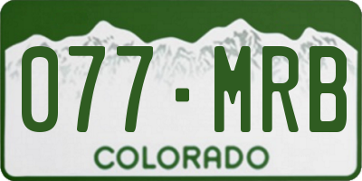 CO license plate 077MRB
