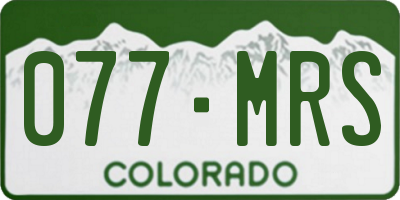 CO license plate 077MRS