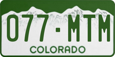 CO license plate 077MTM