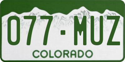 CO license plate 077MUZ