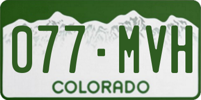 CO license plate 077MVH