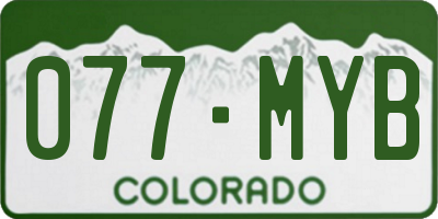 CO license plate 077MYB