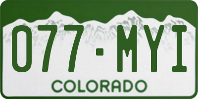 CO license plate 077MYI