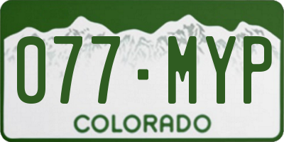 CO license plate 077MYP