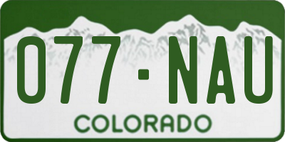 CO license plate 077NAU