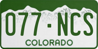 CO license plate 077NCS
