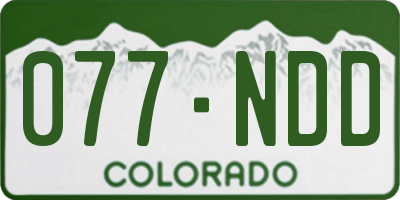 CO license plate 077NDD