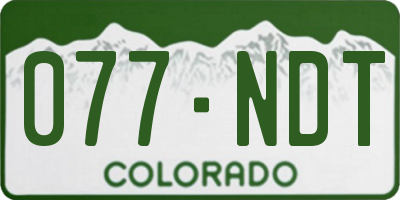 CO license plate 077NDT