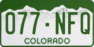 CO license plate 077NFQ