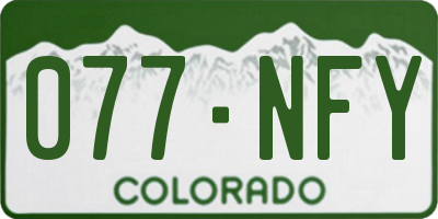 CO license plate 077NFY