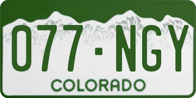 CO license plate 077NGY
