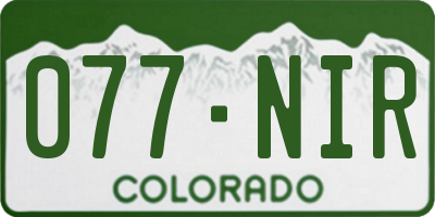 CO license plate 077NIR