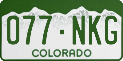 CO license plate 077NKG