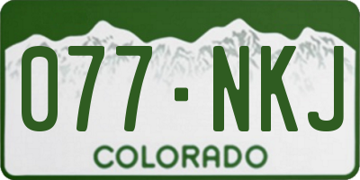CO license plate 077NKJ