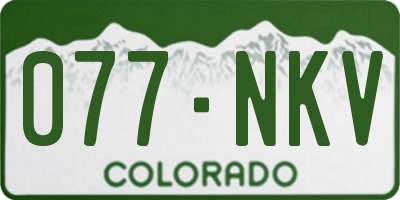 CO license plate 077NKV