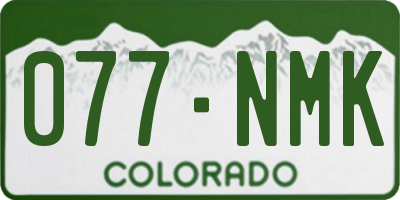 CO license plate 077NMK