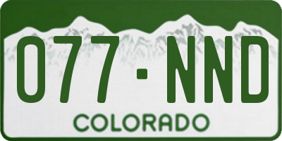 CO license plate 077NND