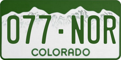CO license plate 077NOR