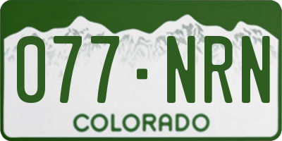 CO license plate 077NRN
