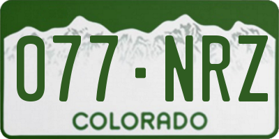 CO license plate 077NRZ