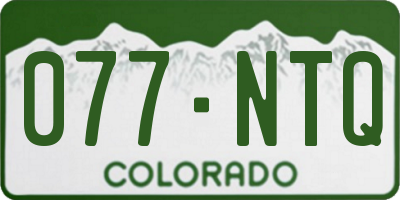 CO license plate 077NTQ