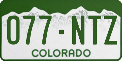 CO license plate 077NTZ