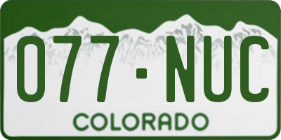 CO license plate 077NUC